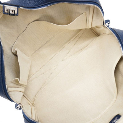 Hermes Tote Bag Victoria 40 Taurillon Cles Mance Blue Navy Silver Hardware □R