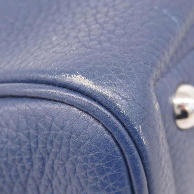 Hermes Tote Bag Victoria 40 Taurillon Cles Mance Blue Navy Silver Hardware □R