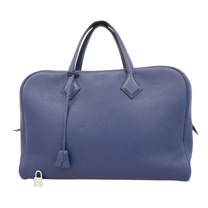 Hermes Tote Bag Victoria 40 Taurillon Cles Mance Blue Navy Silver Hardware □R
