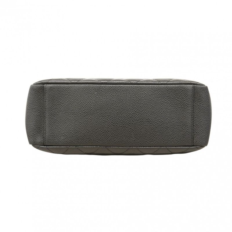 Chanel Tote Bag Matelasse Chain Caviar Skin Black Gold Hardware Women