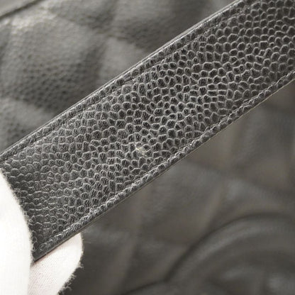 Chanel Tote Bag Matelasse Chain Caviar Skin Black Gold Hardware Women