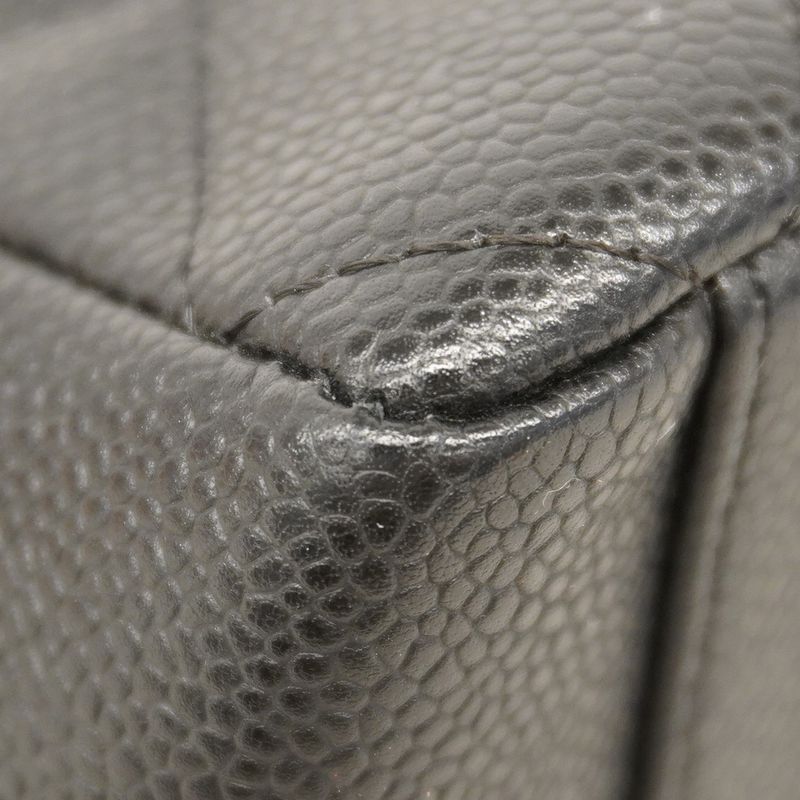 Chanel Tote Bag Matelasse Chain Caviar Skin Black Gold Hardware Women