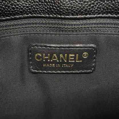 Chanel Tote Bag Matelasse Chain Caviar Skin Black Gold Hardware Women