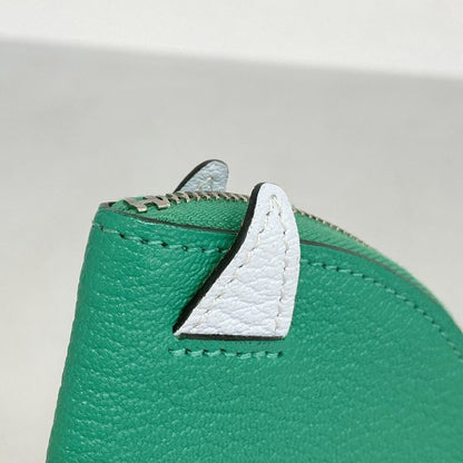 Hermes Coin Case Paddock Chevre Misol Mint/blue Plume Silver Hardware Stamped Z