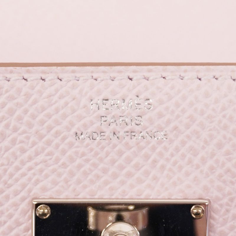 Hermes Shoulder Wallet Kelly Wallet Togo Vaux Epson Mauve Pale Silver Hardware