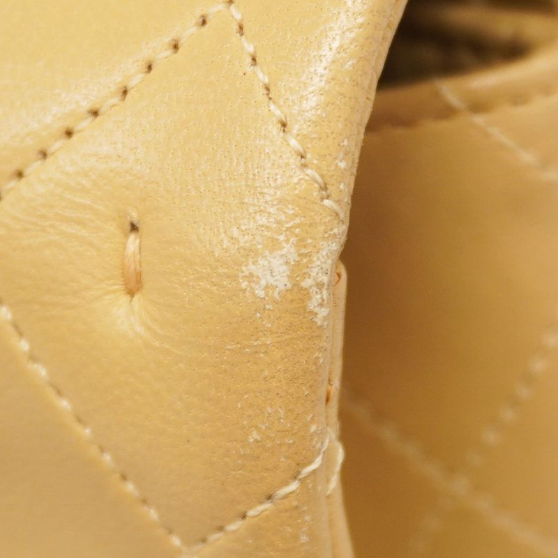 Chanel Shoulder Bag Matelasse Lambskin Beige Gold Hardware Women