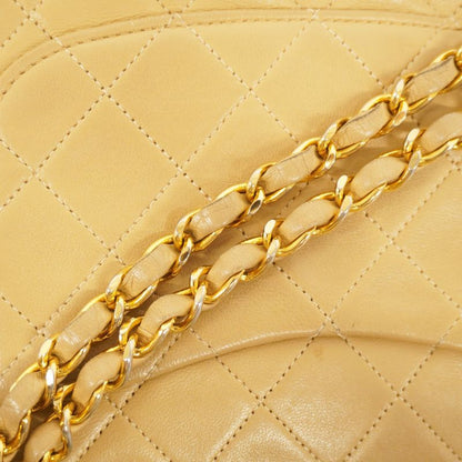 Chanel Shoulder Bag Matelasse Lambskin Beige Gold Hardware Women