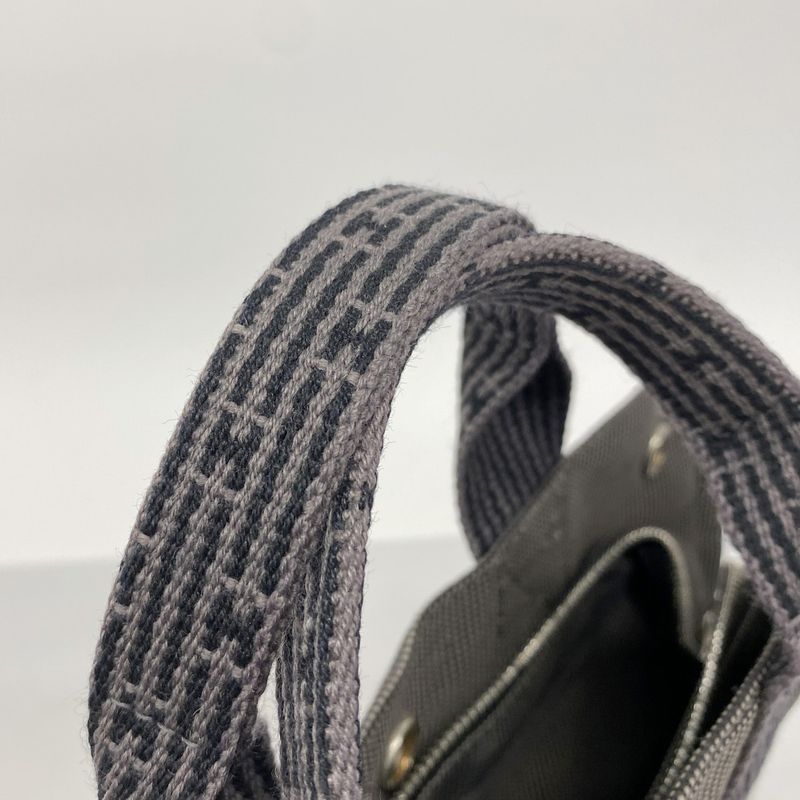 Hermes Handbag Her Line PM Canvas Gray Silver Hardware Women