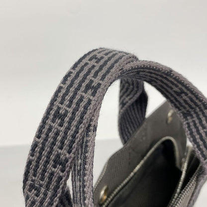 Hermes Handbag Her Line PM Canvas Gray Silver Hardware Women