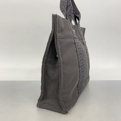 Hermes Handbag Her Line PM Canvas Gray Silver Hardware Women