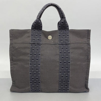 Hermes Handbag Her Line PM Canvas Gray Silver Hardware Women