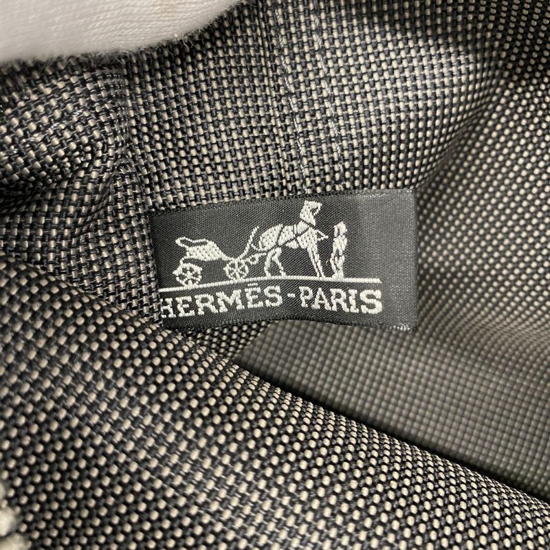 Hermes Handbag Her Line PM Canvas Gray Silver Hardware Women