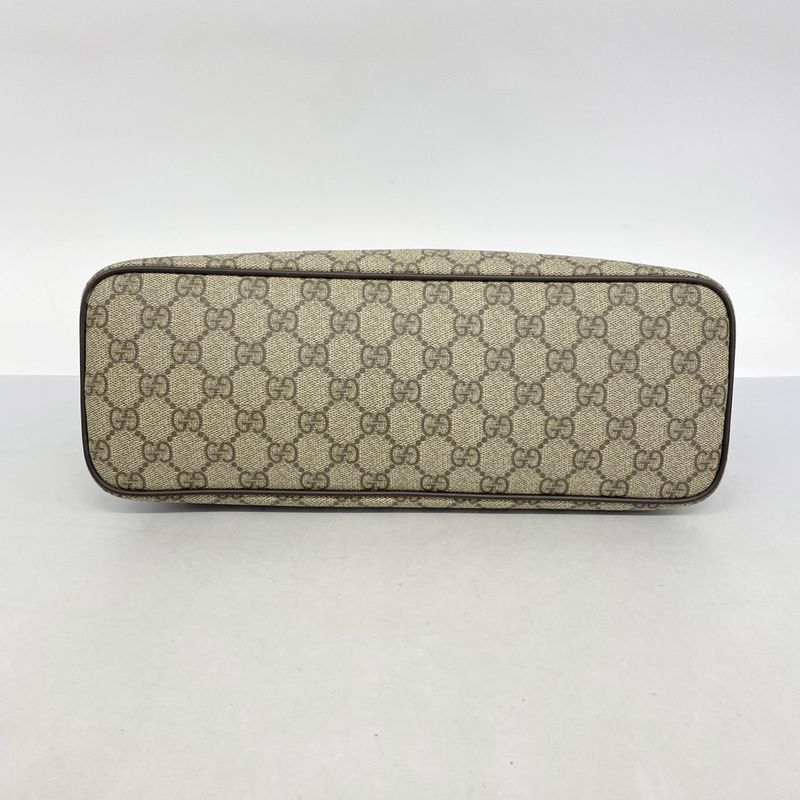 Gucci Tote Bag GG Supreme 353440 PVC Brown Chien Pan Gold Hardware Women's
