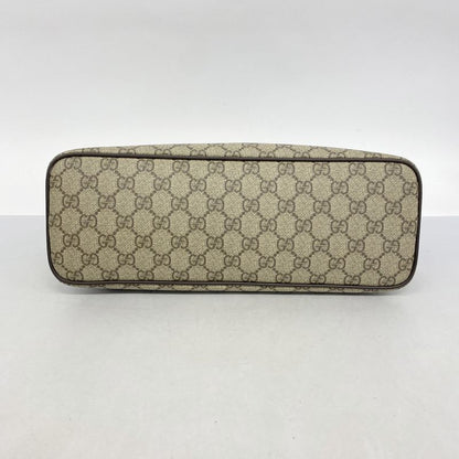 Gucci Tote Bag GG Supreme 353440 PVC Brown Chien Pan Gold Hardware Women's