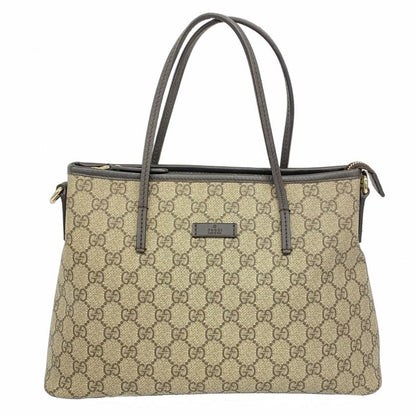 Gucci Tote Bag GG Supreme 353440 PVC Brown Chien Pan Gold Hardware Women's