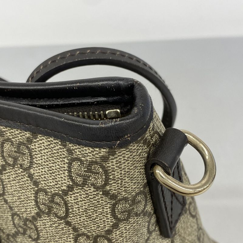 Gucci Tote Bag GG Supreme 353440 PVC Brown Chien Pan Gold Hardware Women's