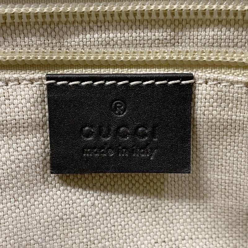 Gucci Tote Bag GG Supreme 353440 PVC Brown Chien Pan Gold Hardware Women's