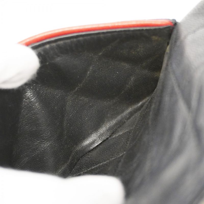 Chanel Shoulder Bag Matelasse Lambskin Black Gold Hardware Women