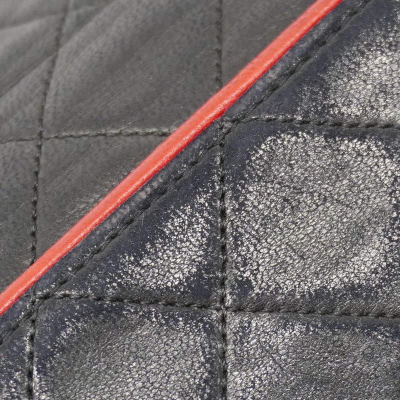 Chanel Shoulder Bag Matelasse Lambskin Black Gold Hardware Women