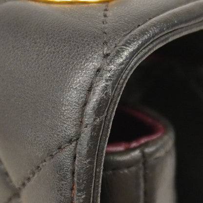 Chanel Shoulder Bag Matelasse Lambskin Black Gold Hardware Women