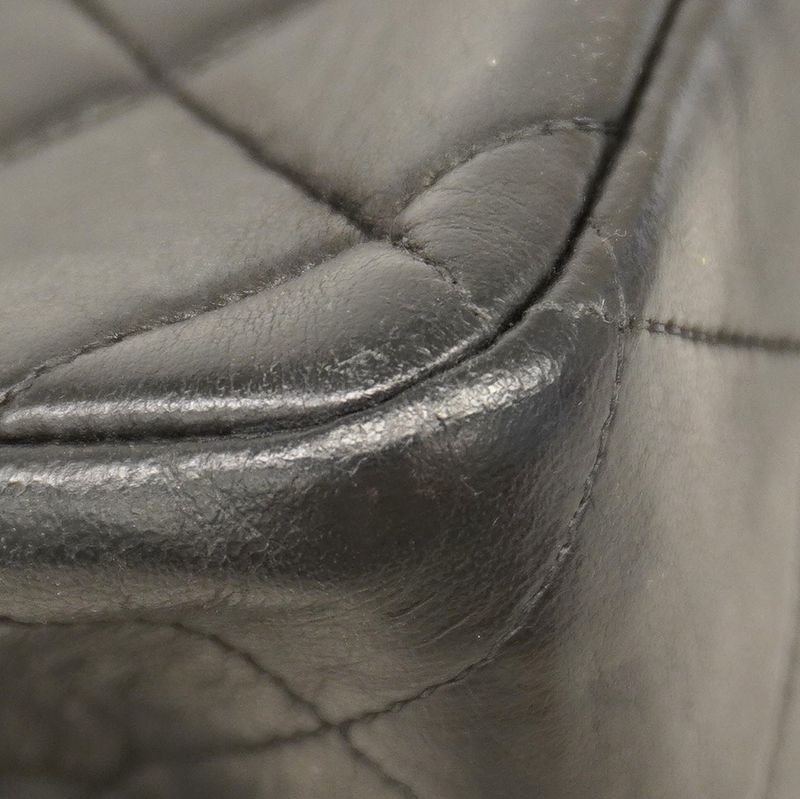 Chanel Shoulder Bag Matelasse Lambskin Black Gold Hardware Women