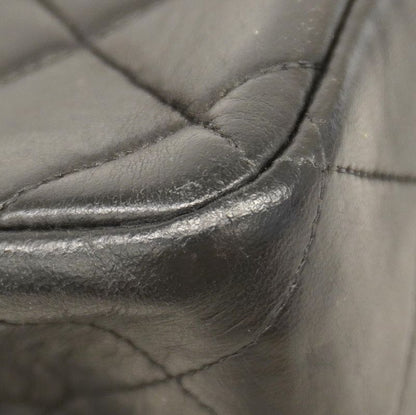 Chanel Shoulder Bag Matelasse Lambskin Black Gold Hardware Women