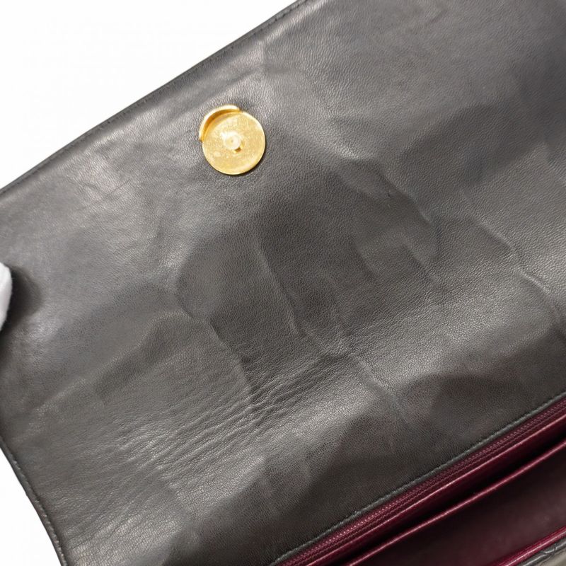 Chanel Shoulder Bag Matelasse Lambskin Black Gold Hardware Women