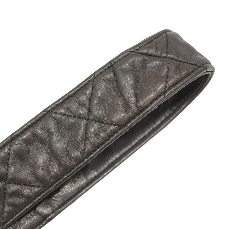 Chanel Shoulder Bag Matelasse Lambskin Black Gold Hardware Women