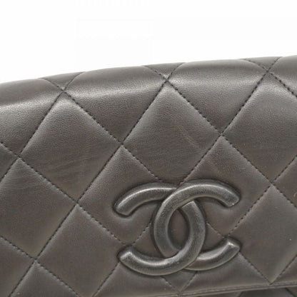 Chanel Shoulder Bag Matelasse Lambskin Black Gold Hardware Women