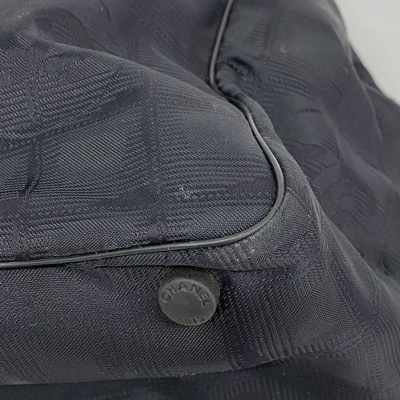 Chanel Tote New Travel Nylon Black Cles Deuce