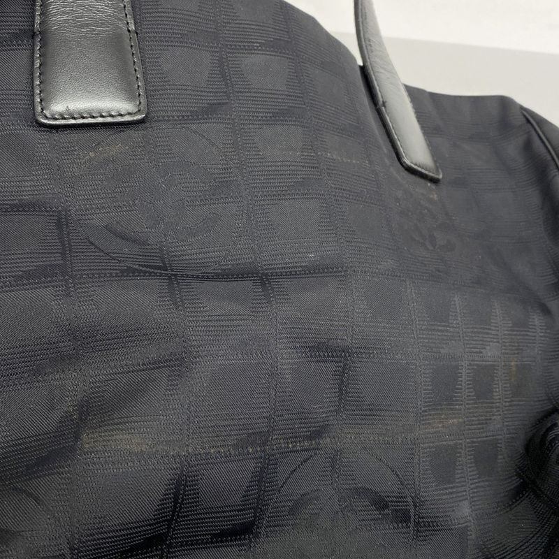 Chanel Tote New Travel Nylon Black Cles Deuce