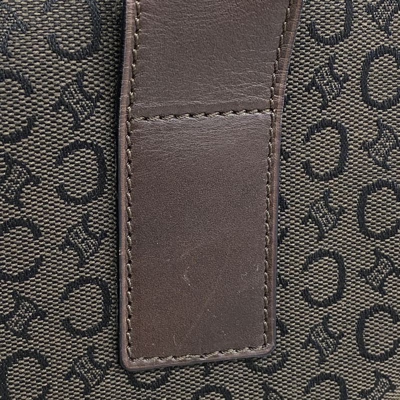 Celine Handbag C Macadam Canvas Brown Gold Hardware Women