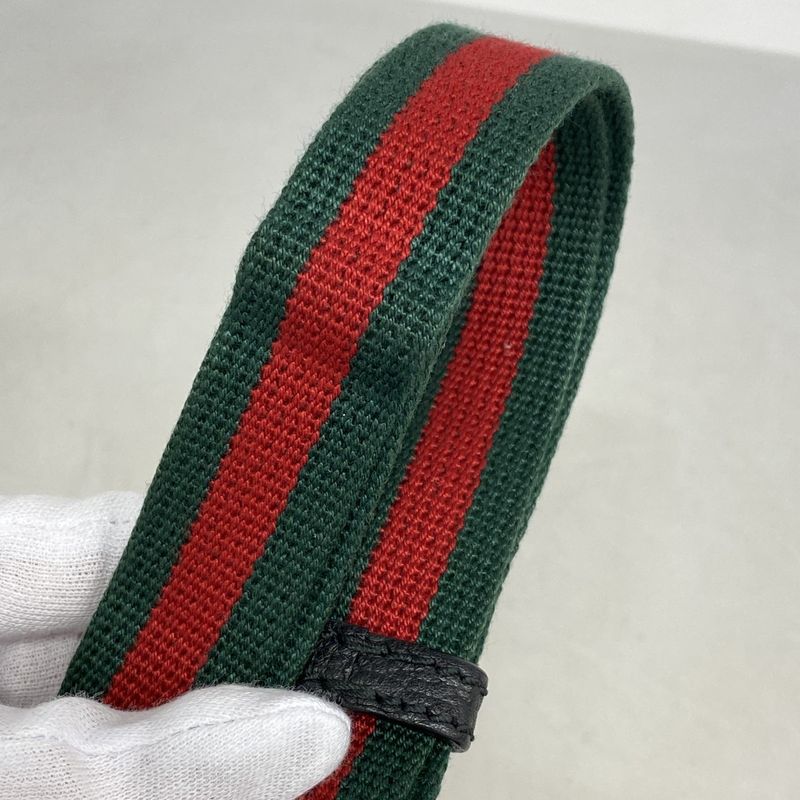 Gucci Waist Bag Sherry Line 527792 Leather Black Gold Hardware Men Women Unisex