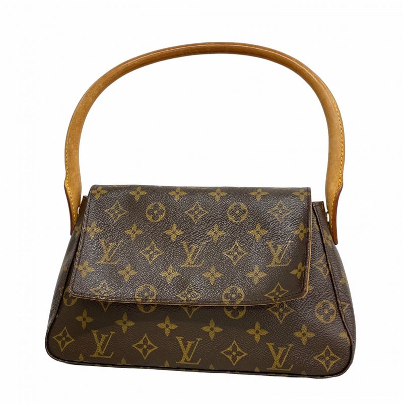 Louis Vuitton Shoulder Bag Monogram Mini Looping M51147 Brown Ladies