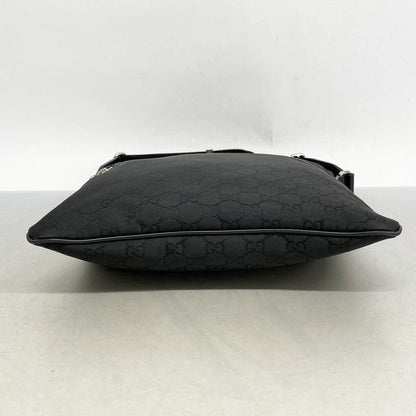 Gucci Shoulder Bag GG Nylon 449185 Nylon Black Silver Hardware Men's