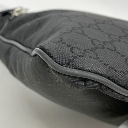 Gucci Shoulder Bag GG Nylon 449185 Nylon Black Silver Hardware Men's