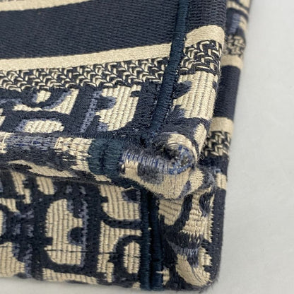 Christian Dior Handbag Trotter Book Tote Canvas Navy Gold Hardware 2way Bag