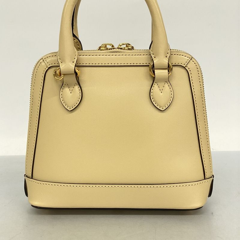 Gucci Handbag Horsebit 640716 Leather Beige Gold Hardware 2way Bag Ladies