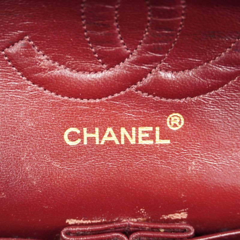 Chanel Shoulder Bag Matelasse Lambskin Black Gold Hardware Women