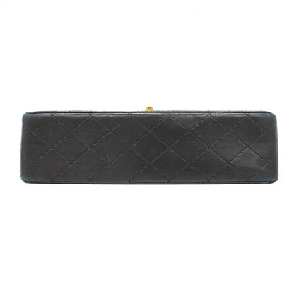 Chanel Shoulder Bag Matelasse Lambskin Black Gold Hardware Women