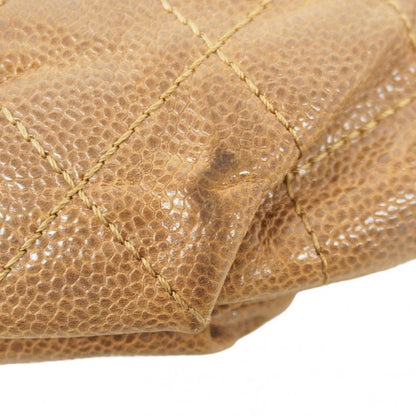 Chanel Shoulder Bag Matelasse Caviar Skin Brown Silver Hardware Women