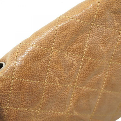 Chanel Shoulder Bag Matelasse Caviar Skin Brown Silver Hardware Women