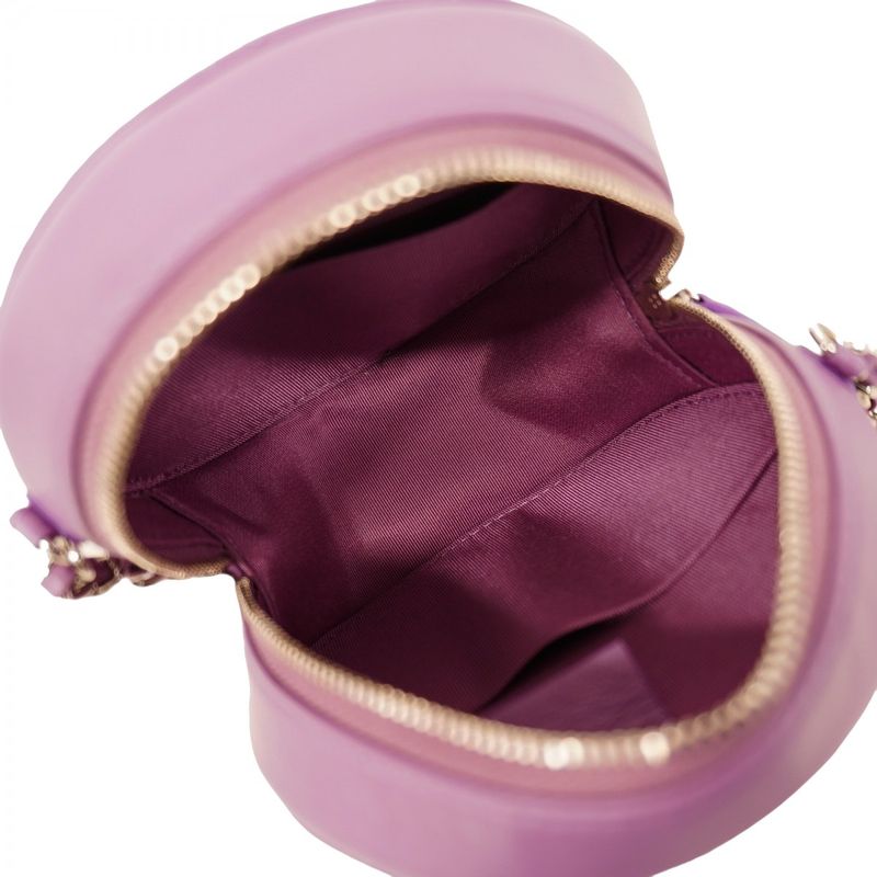 Chanel Shoulder Bag Matelasse Lambskin Purple Silver Hardware Women