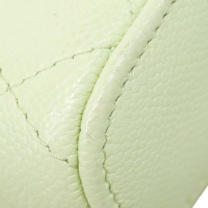 Chanel Shoulder Bag Matelasse Caviar Skin Green Chien Pan Gold Hardware Women