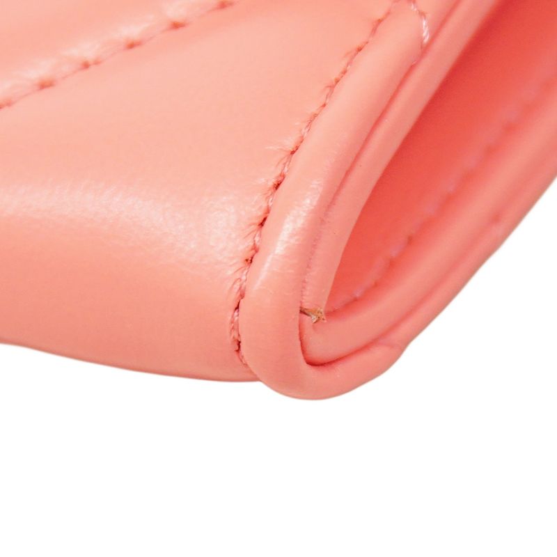 Chanel Shoulder Wallet Matelasse Lambskin Pink Gold Hardware Women