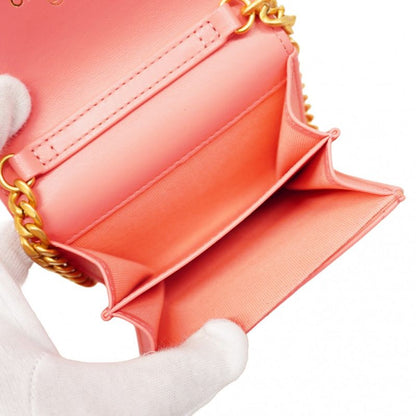 Chanel Shoulder Wallet Matelasse Lambskin Pink Gold Hardware Women