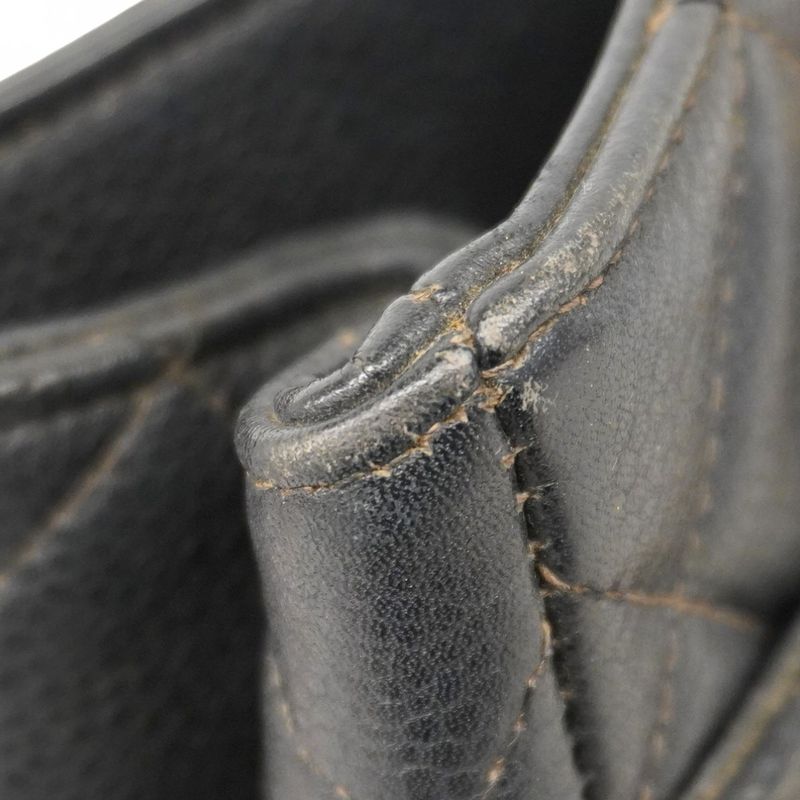 Chanel Shoulder Bag Matelasse Caviar Skin Black Gold Hardware Women