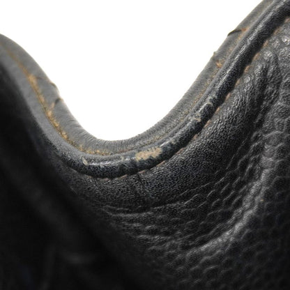 Chanel Shoulder Bag Matelasse Caviar Skin Black Gold Hardware Women