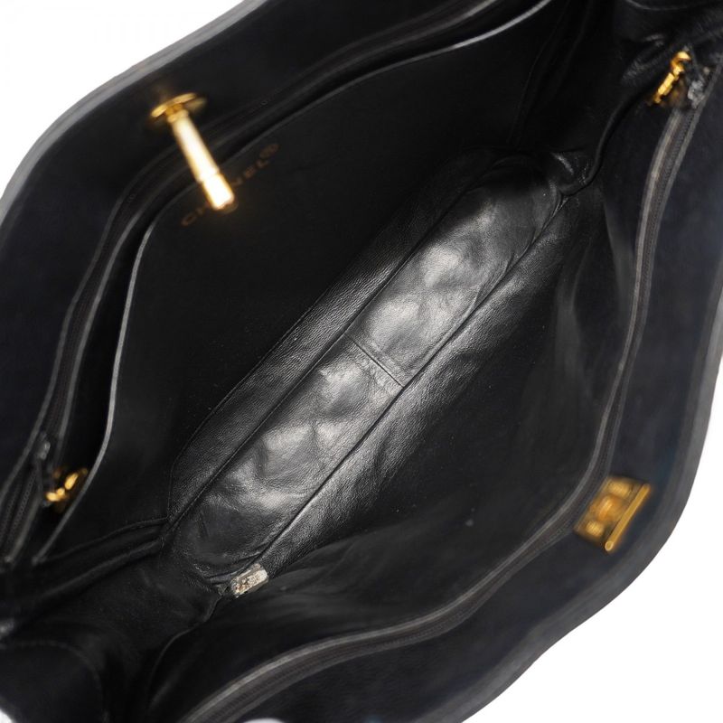 Chanel Shoulder Bag Matelasse Caviar Skin Black Gold Hardware Women