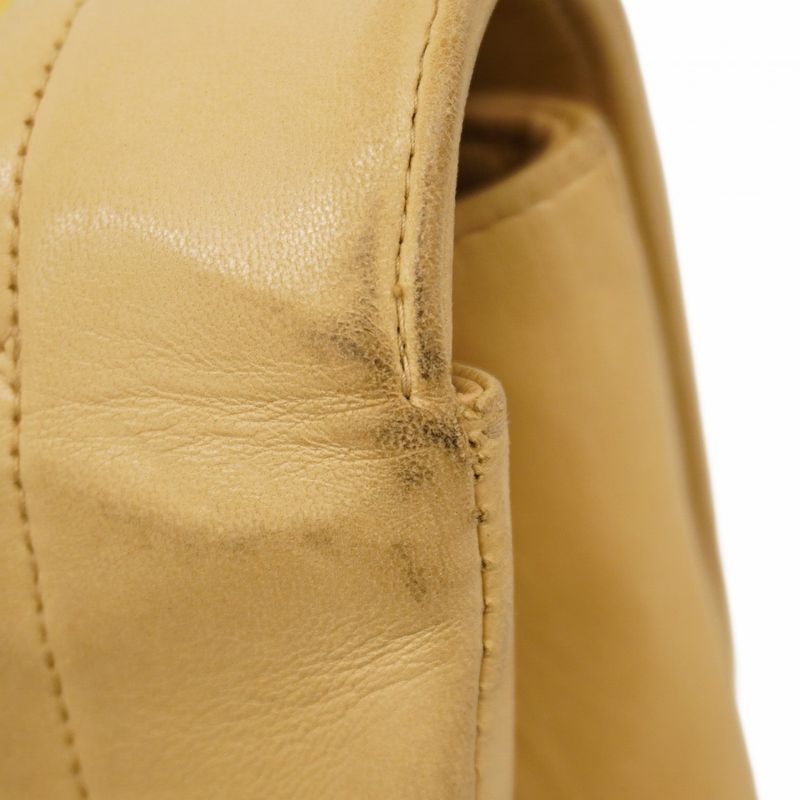 Chanel Shoulder Bag Matelasse Diana Lambskin Beige Gold Hardware Women